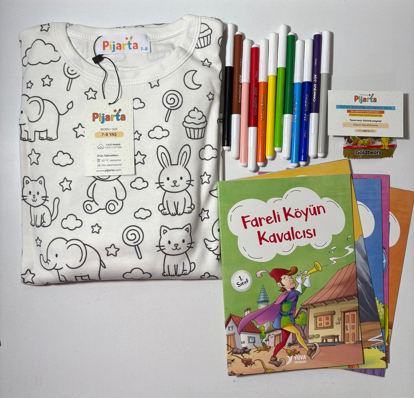 Pijarta | Boyanabilir Çocuk Pijaması (Hikâye Kitabı Dahil)